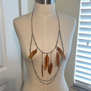 Full Chest Feathers And Chains Necklace